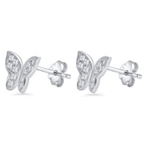 Butterfly Cluster Cubic Zirconia Stud Earrings